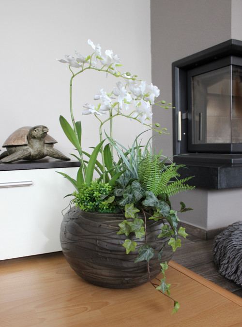 Velká keramická koule s orchidejemi — foto 6