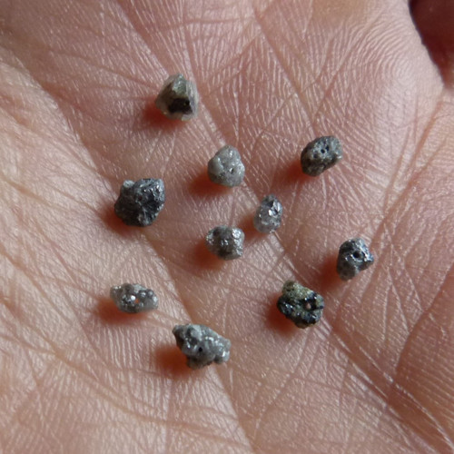 Diamant surové krystalky - vrtané - 10 ks(D6) — foto 3