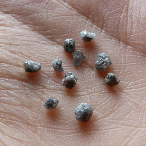 Diamant surové krystalky - vrtané - 10 ks(D7) — foto 3