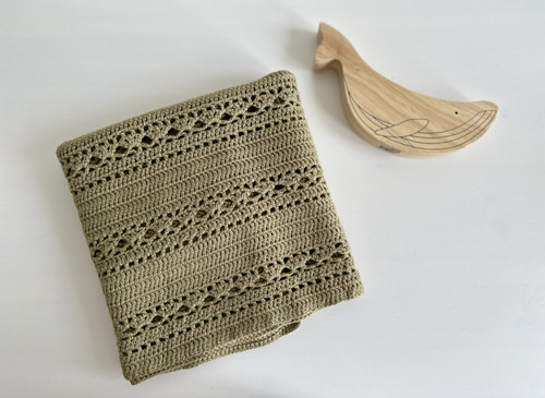 Háčkovaná deka - khaki — foto 3