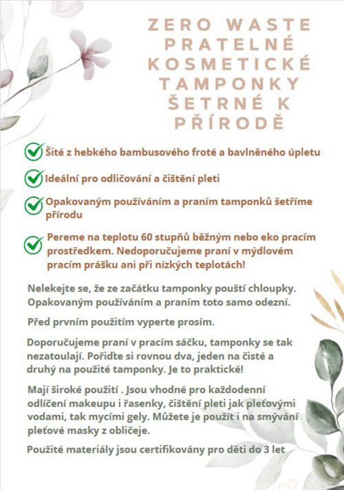 Pratelné odličovací tampony 14 ks — foto 3