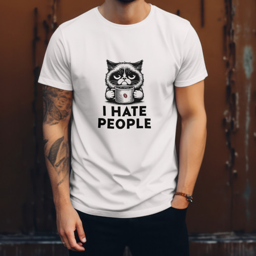 Pánské a dámské tričko I hate people — foto 2