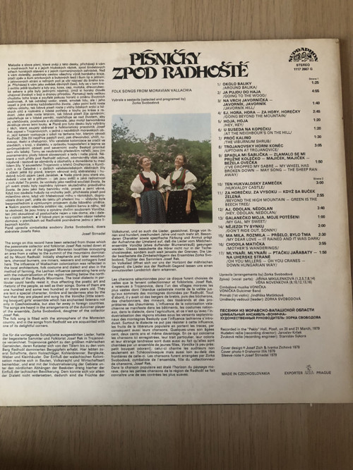 LP Písničky Zpod Radhoště — foto 2