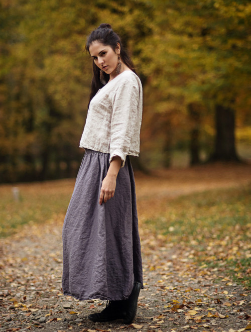 Lněná halenka propínací Režná — foto 6