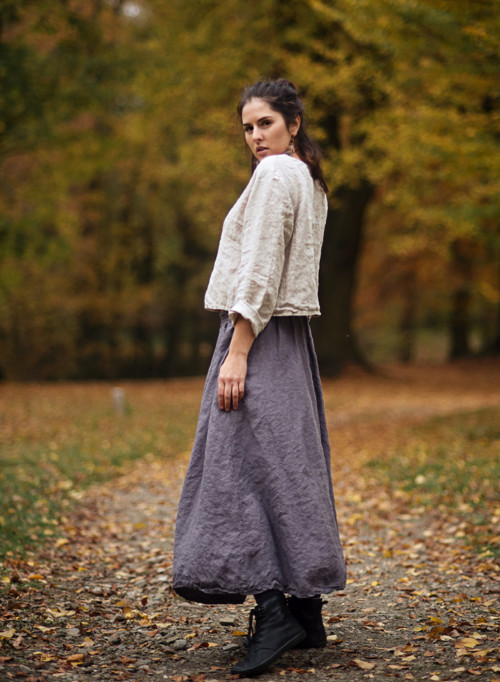 Lněná halenka propínací Režná — foto 2