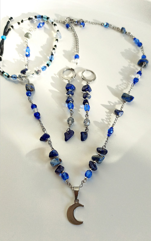 Visací náušnice s Lapisem Lazuli — foto 5