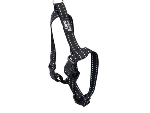 Postroj pro psy reflexní černý (šířka 2 cm) — foto 3