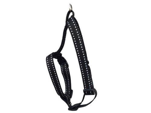 Postroj pro psy reflexní černý (šířka 2 cm) — foto 2