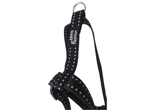 Postroj pro psy reflexní černý (šířka 2 cm) — foto 5