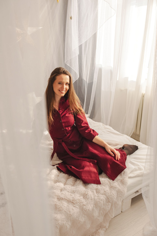 Ľanové košeľové šaty EMA — foto 5