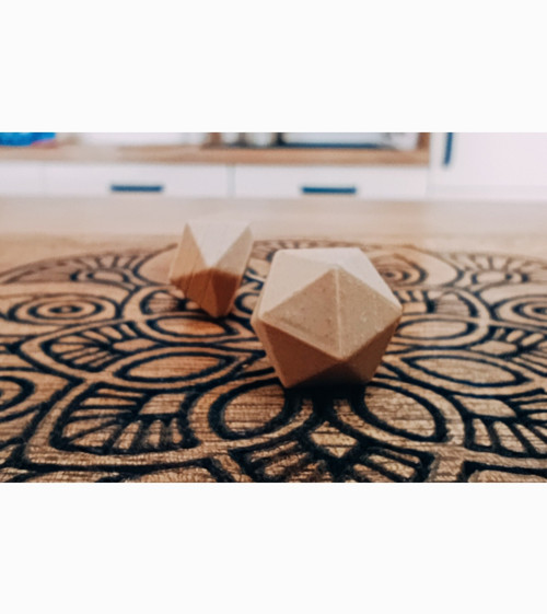 Náušnice polygon Wood beige — foto 2