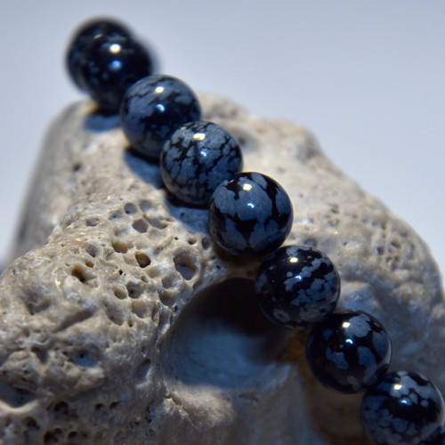 OBSD2652 Kulička Obsidián vločkový 8 mm — foto 2