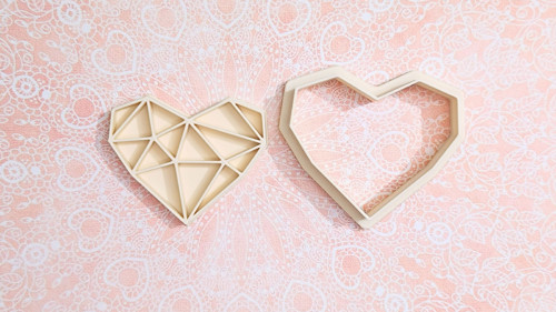 Low poly srdíčko, asymetrické - set — foto 2