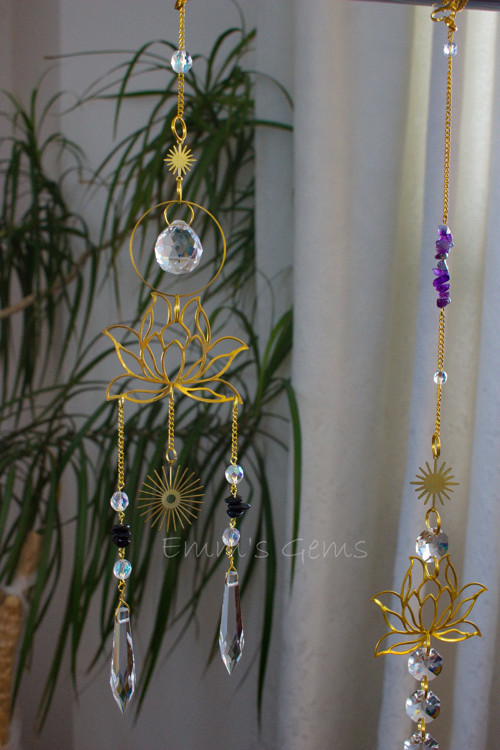 Suncatcher/Lapač Slunce Lotus Obsidián — foto 2