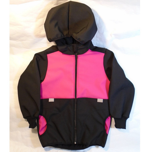 Bunda - ZIMNÍ softshell. bunda Černá s růžovou — foto 2