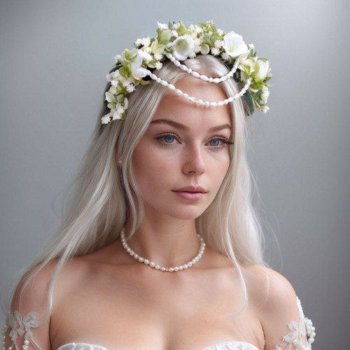 Květinová čelenka s perličkami — foto 2