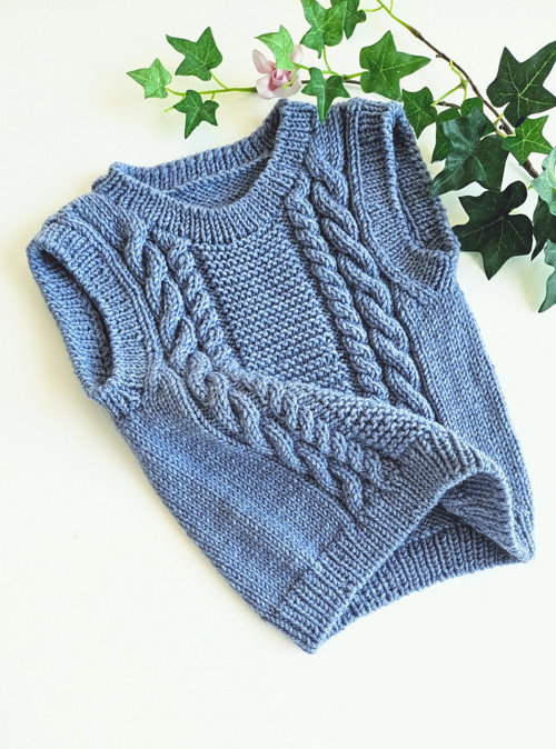 Dětská pletená vesta Denim — foto 2