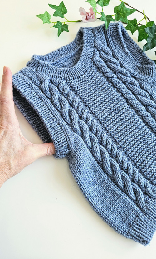 Dětská pletená vesta Denim — foto 3