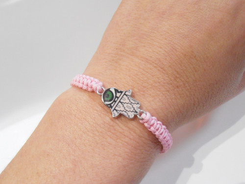 "Ochranná ruka - Hamsa" náramek (macramé) — foto 2