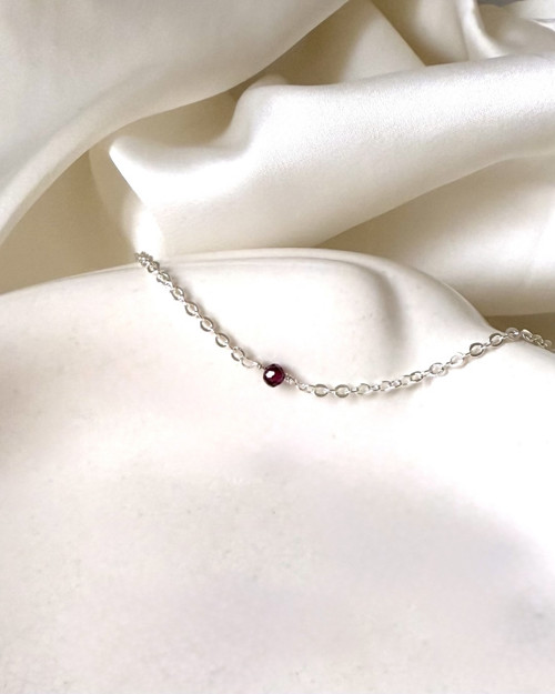 Náhrdelník choker s broušeným granátem — foto 4