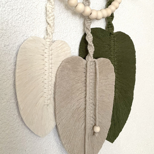 Andělske Macrame listy - olivové — foto 2