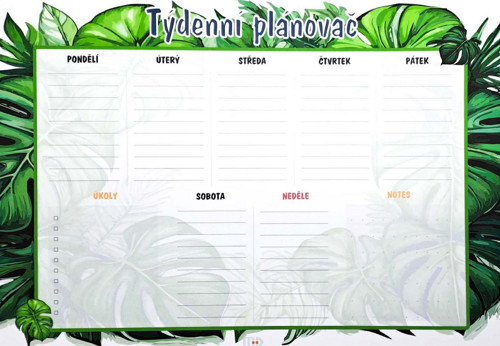 Můj osobní plánovač (Monstera) Týdenní, A4 — foto 3