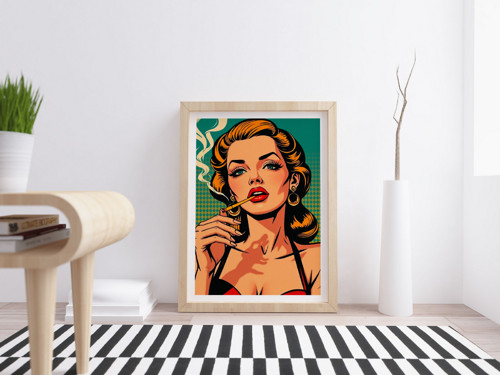 Kuřačka - Pop Art Plakát Tisk — foto 4