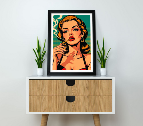 Kuřačka - Pop Art Plakát Tisk — foto 6