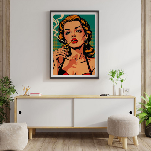 Kuřačka - Pop Art Plakát Tisk — foto 2