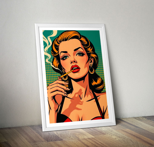 Kuřačka - Pop Art Plakát Tisk — foto 5