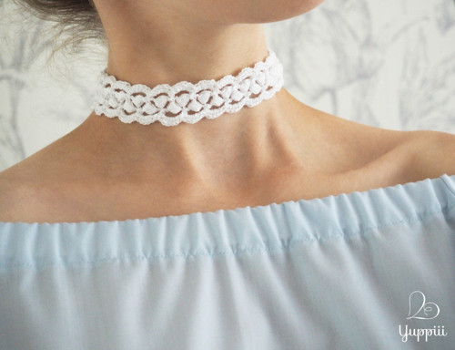 Bílý krajkový choker #1 — foto 3