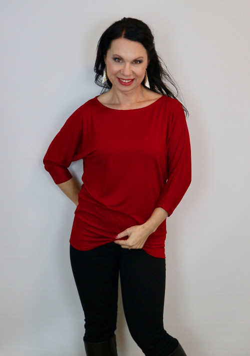 Dámské tričko tmavě červené — foto 2