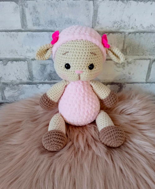 Ovečka růžová Ája...24cm — foto 3