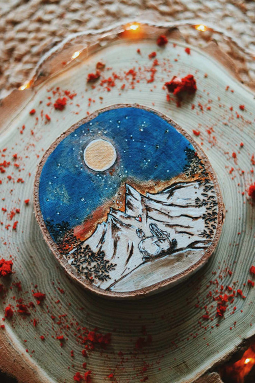 Březové zdobené kolečko MOON — foto 4