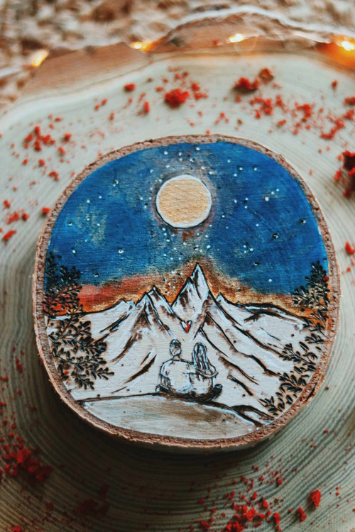 Březové zdobené kolečko MOON — foto 3
