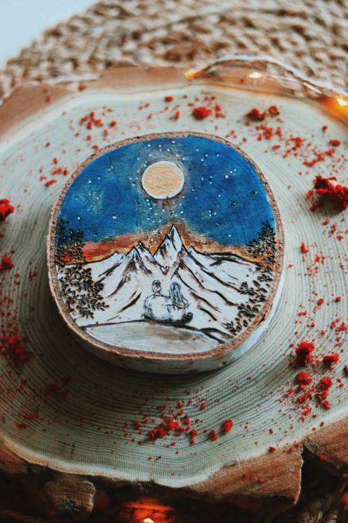 Březové zdobené kolečko MOON — foto 5