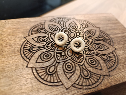 Náušnice Donut Coton white — foto 3