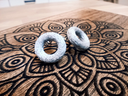 Náušnice Donut Crystal grey — foto 3