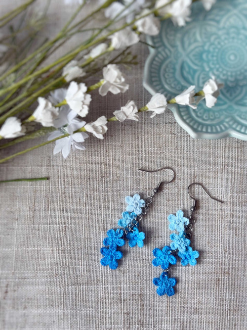 Náušnice visací Elegantní modrá — foto 4