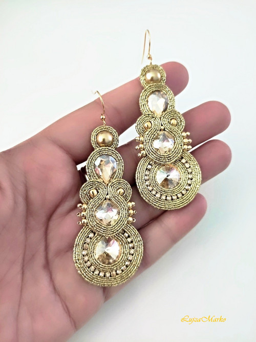 Arleta soutache / sutaš náušnice — foto 3