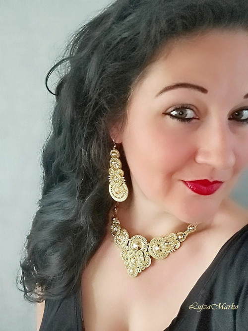 Arleta soutache / sutaš náušnice — foto 2