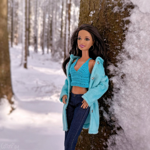 Barbie - tyrkysový háčkovaný top — foto 2
