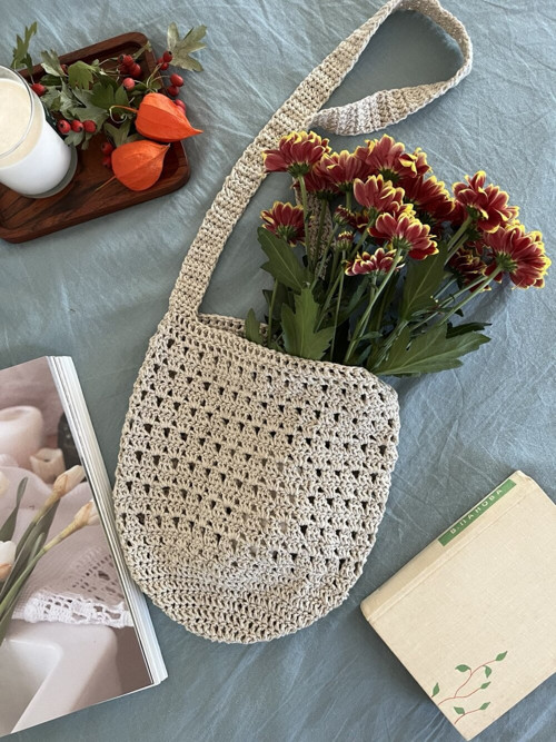 Háčkovaná kabelka Diamond Market Bag — foto 3