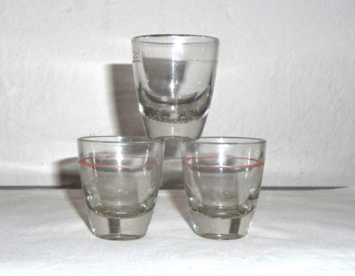 3x starožitná SKLENIČKA malá, ryska 2 cl — foto 2