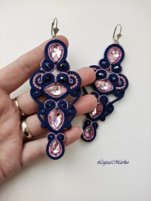 Molly soutache / sutaš náušnice — foto 4