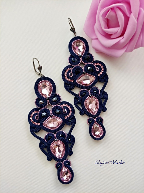 Molly soutache / sutaš náušnice — foto 3