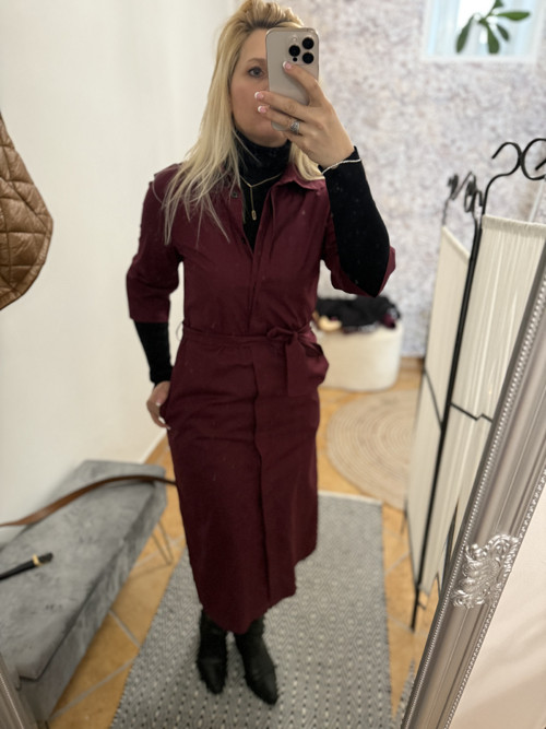 Košilové šaty Bordo — foto 2