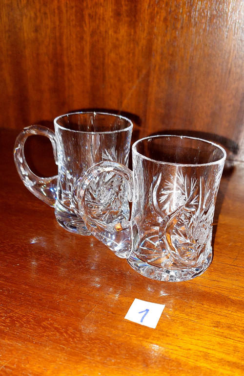 Broušené sklenice-odlivky, panakovky — foto 2