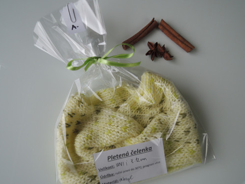 Pletená čelenka zelenkavá, A — foto 5
