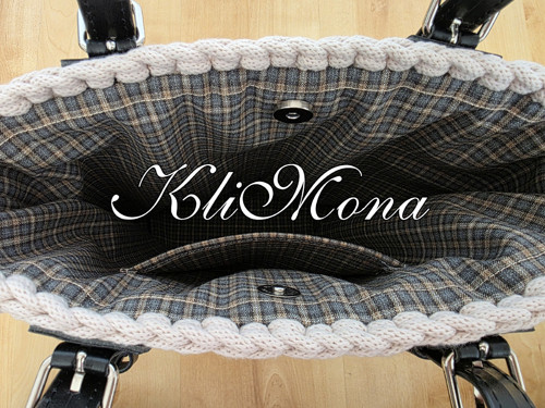 Háčkovaná béžová kabelka — foto 4
